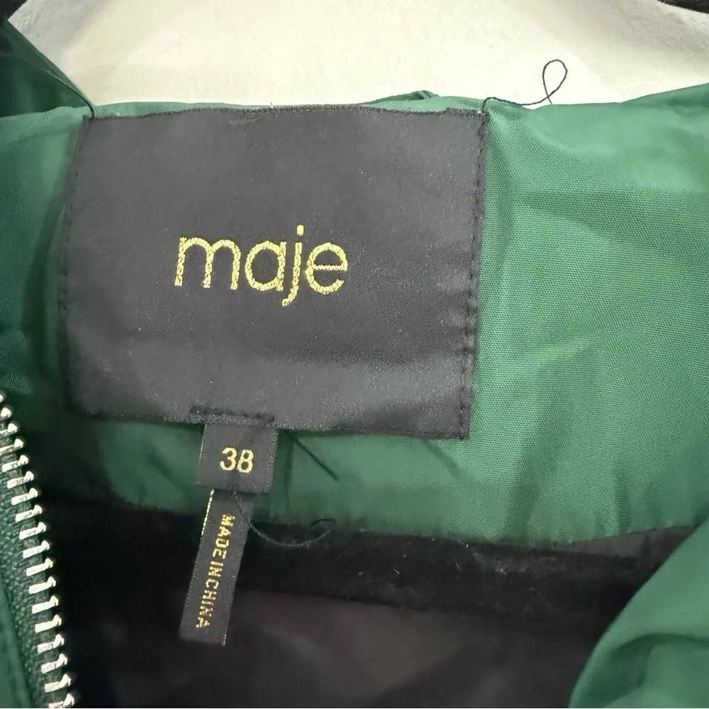 Maje Jacket Baneli Windbreaker Striped in Green
